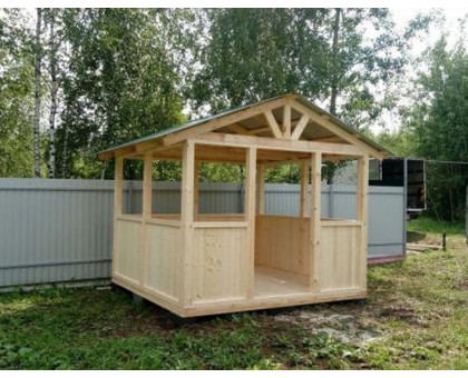 Беседка дачная 3х3 до 4х5 "Стандарт" в Щёлковском районе и городском округе Щёлково с двухскатной крышей